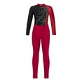 thumbnail image 3 of MSemis Kids Girls 2 Pieces Dance Gymnastics Leotard Unitard with Full Length Leggings Burgundy 16, 3 of 5