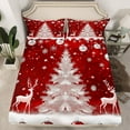 thumbnail image 3 of Feelyou Dreamy Xmas Tree Twin Sheet Sets for Adult, Magical Reindeer Moose Twin Fitted Sheet, Dreamy Snow Snowflake Flat Sheet, Luxury Bedroom Decor, 3 Pieces, 3 of 8