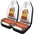 thumbnail image 1 of Fundas de Asiento de Coche ABPHQTO Juego de 2 Divertidas Maletas de Minivan Protector Universal Blanco, 1 of 4