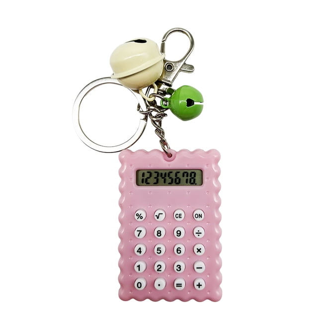 Inteprter Llavero Calculadora Llavero electrónico Colgante Llavero Decoración Bolso que funciona con Monedero Monedero Electrónica Rosa