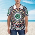 thumbnail image 2 of Honeii Colorful With Blue Oriental Print Men’s Hawaiian Shirt,Classic Button-Down Short Sleeve Shirt, for Beach, Vacation, and Outdoor Activities,XX-Large, 2 of 7