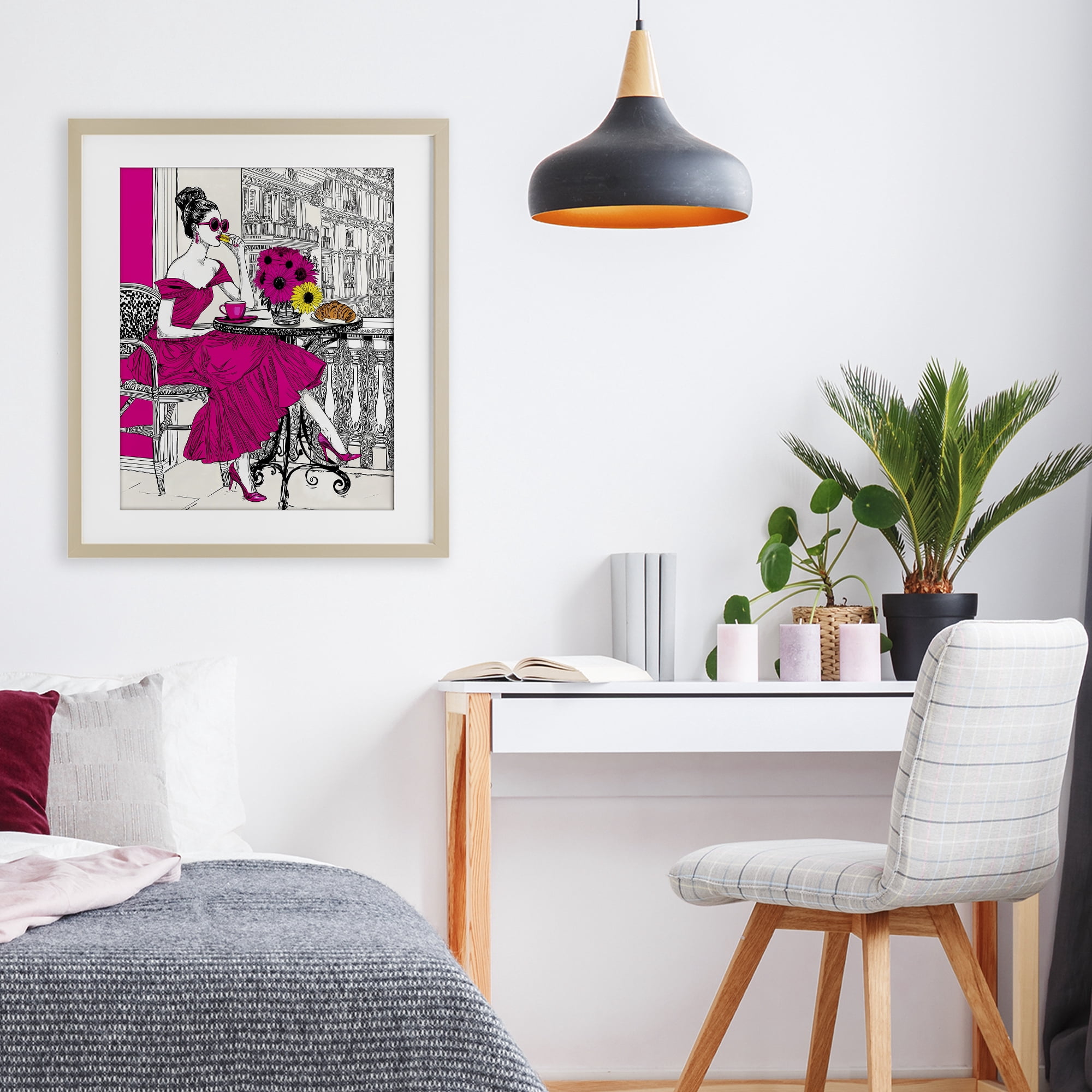 Stupell Industries Glamorous Brunch on Balcony Birch Framed Print Under Glass, design by Jess Stempel