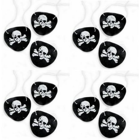 Patch The Pirate Club - Felt Pirate Eye Patches 1 Dozen One Size Fits Most Child to Adult