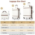 thumbnail image 3 of Merax Luggage Set 2 Piece Suitcase Set with Cosmetic Case Expandable Spinner Wheels Vintage Luggage Sets(White,20"+28"), 3 of 8