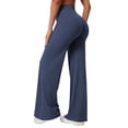 thumbnail image 2 of Leggings YEOREO sin costura frontal, tiro alto, azul marino, 2 of 8