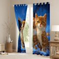 thumbnail image 3 of Homewish Orange Cat Curtains Pack of 2 (42x84 Each),Pet Kitten Curtains Blackout,Ocean Adventure Bedroom Curtains For Girls Teens,Breathable Home Decor, 3 of 6