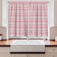 thumbnail image 2 of Ambesonne Romantic Kitchen Curtains, Hearts Dots Stripes, 55"x45", Pale Pink Dark Brown Tan, 2 of 3