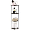 thumbnail image 1 of 5 Tier Corner Display Rack Multipurpose Shelving Unit, Dark Cherry/Black, 1 of 7
