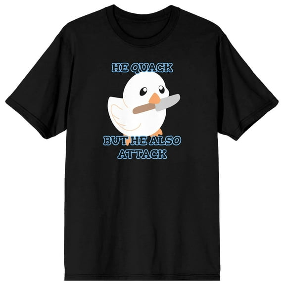 Honk Honk Am Meme Cute Duck With Knife He Quack But He Also Attack Black Graphic Tee-Medium