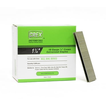 Grex GNS18 1-1/4 in. 18 Gauge 1/4 in. Crown Galvanized & Coated Staples, 5M