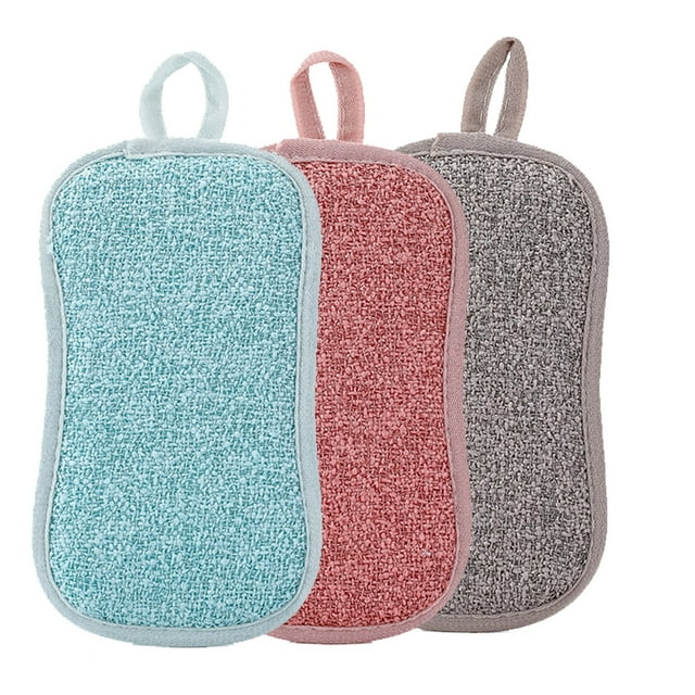 Cqxid Cleaning Brush Under $5 Kitchen Cleaning Towel Grease Wiping Rags Absorbent Dish Cloth 2Sided Sponge