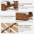 thumbnail image 7 of OKD Farmhouse King Size Bed Frame w/ 54" Tall Geometric Headboard, Rustic Wood Platform Bed w/ 2 Large Storage Drawers, Wood Slats Support, Noise Free, No Box Spring Needed, Reclaimed Barnwood, 7 of 7