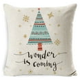 thumbnail image 1 of hirigin Christmas Throw Pillow Cover, Elk/Snow/Tree/Letters Print Pillowcase Decor for Sofa Bedroom, 1 of 8