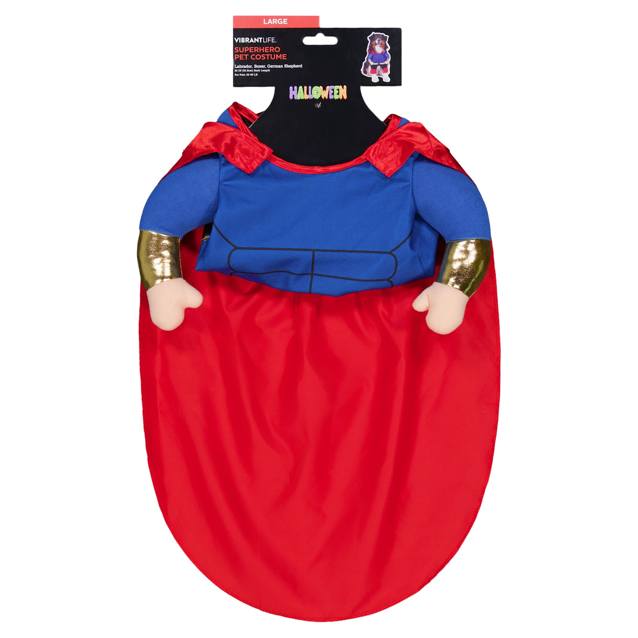 Vibrant Life Halloween Superhero Costume for Dogs, Multicolor, Large