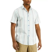 Tasso Elba Men's 100% Cotton Stretch Banda Space-Dyed Shirt Khaki Combo-XL
