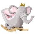 thumbnail image 2 of Kids Kitchen Qaba Baby Rocking Horse Elephant Rocking Chair Toddler Rocker Toy with Sound Wooden Base Seat Safety Belt for 1.5-3 Year Old, gray,Toy Kitchen, 2 of 11