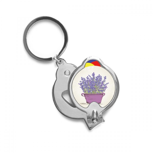 Purple Lavender Pot Flower Nail Clippers Sharp Fingernail Stainless Steel Cutter
