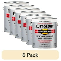 (6 pack) White, Rust-Oleum Professional High Performance Gloss DTM Alkyd Protective Enamel Paint-K7792402, Gallon