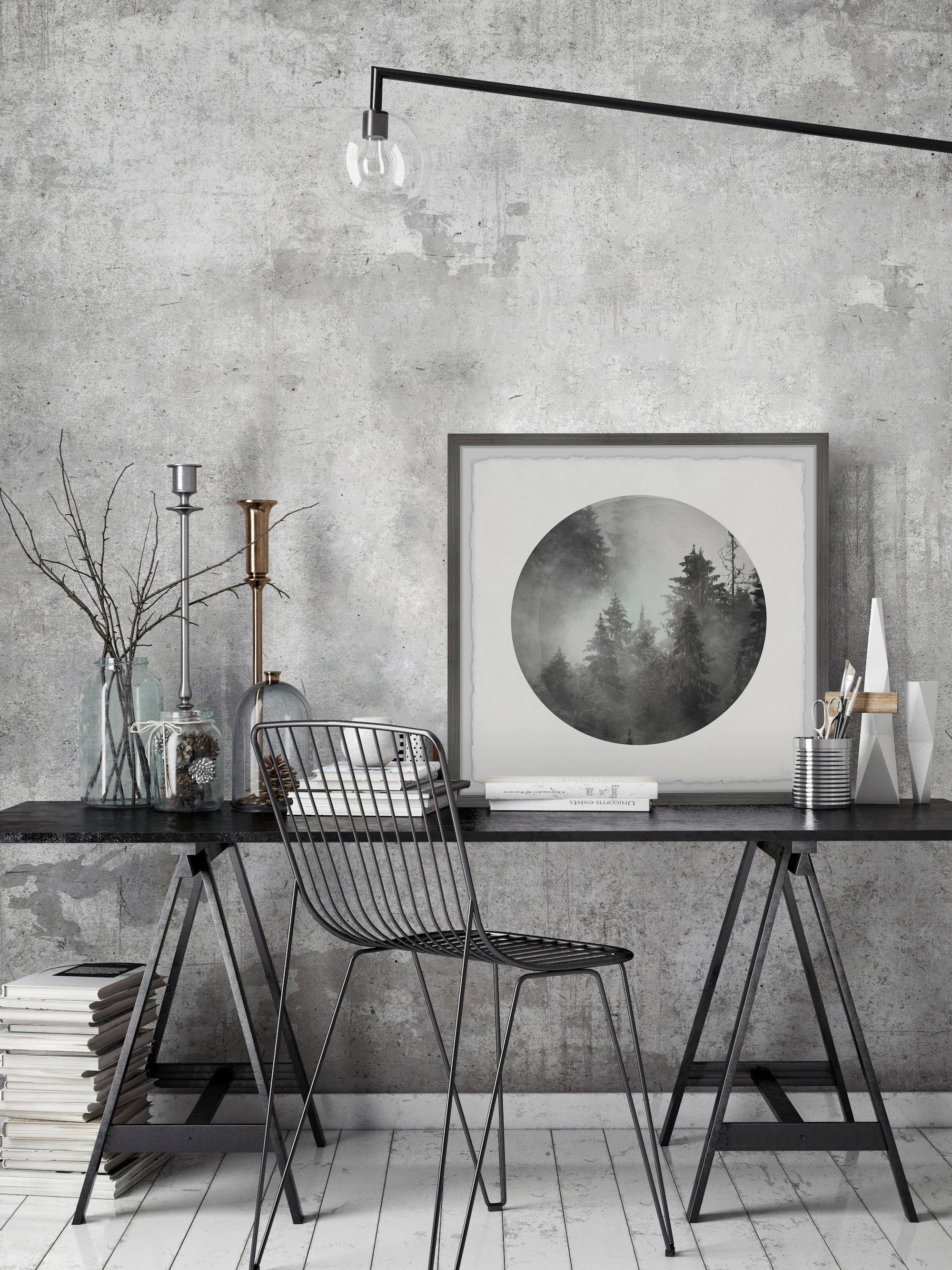 Parvez Taj Dark Foggy Forest Framed Wall Art, 18" x 18"