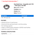 thumbnail image 2 of Rear Brake Drum - Compatible with 1993 - 1998 Toyota T100 4WD 1994 1995 1996 1997, 2 of 2