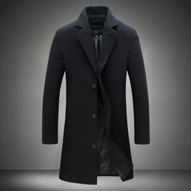 TAIAOJING Mens Single Trench Coat Slim Winter Coat Lapel TAIAOJING Mens Single Trench Coat Slim Winter Coat Lapel