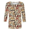 thumbnail image 5 of Womens Valentines Day Shirt Plus Size Crew Neck Cute Heart Graphic Tee Tops Fashion Funny Love 3/4 Sleeve Pullover Loose Casual Valentine Outfits 2026, 5 of 6
