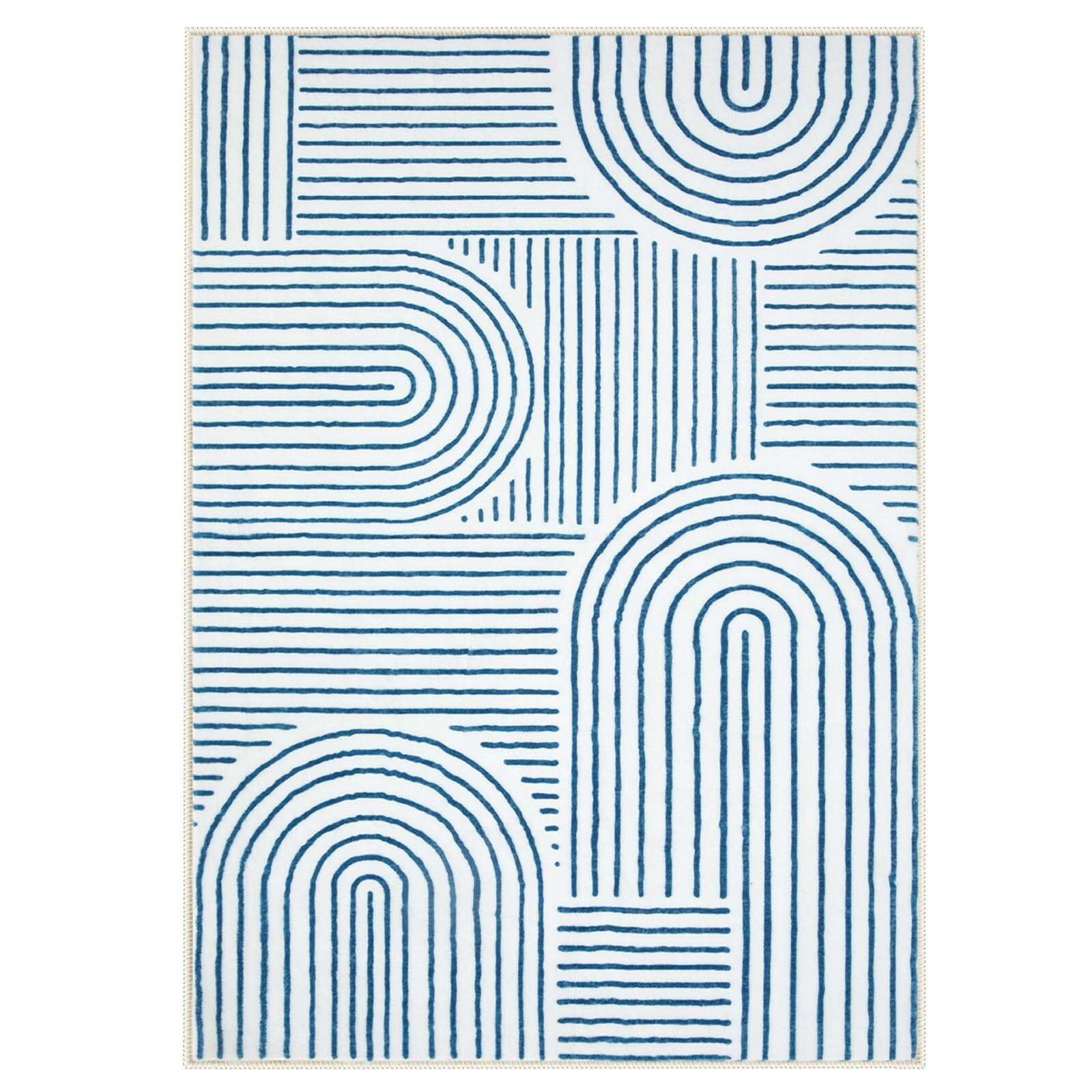 Moynesa 5'x7' Abstract Area Rugs for Living Room, Ultra-Thin Soft Washable Rug Non-Slip Modern Bedroom Rug Indoor Large Throw Carpet for Dining Room Nursery Playroom Office, Blue