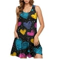 thumbnail image 5 of New Oversized Plus Size Summer Dresses Valentine'S Day Women Casual Plus-Size Sleeveless Crew Neck Print Short Dress Blouses for Women Dressy Casual, 5 of 5