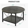 thumbnail image 2 of Round Coffee Table, Living Room Table with 2-Tier Storage Shelf, Wood Modern Coffee Table with Metal Frame, 2 of 8