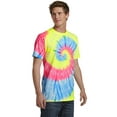 thumbnail image 4 of Port & Co Adult Male Men Dye Short Sleeves T-Shirt Neon Rainbow 3X-Large, 4 of 6