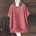 thumbnail image 2 of Womens Linen Shirts，Cotton Gauze Blouses Dressy Casual Loose Solid Blouses Outfits ﻿ ﻿ Ventilate Summer Loose Fit Trendy Summer Beach Shirt, 2 of 6