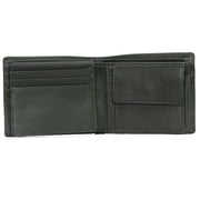 Ecocraft Men Leather Bifold Wallet – Mild Milled Finish Premium goat milled leather in rich green Classic bifold Full Grain Leather
