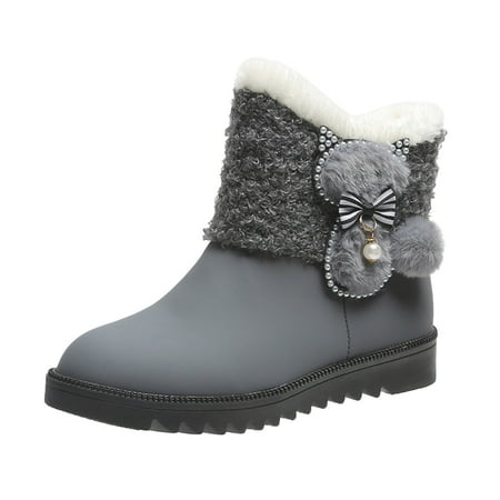 

Snow Boots For Women Snow Women Thick Boots Comfortable Cotton Outdoor Plus Toe Round Winter Velvet Warm Boots Shoes Women Boots Grey 38 Hxroolrp