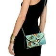 thumbnail image 3 of TSOVTHRID Butterfly Green Print Clutch Purses for Women Ladies Evening Handbags Elegant Envelope Bag Gifts for Women with Detachable Chain Strap, 3 of 7
