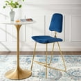 thumbnail image 2 of Bar Stool Chair Barstool, Velvet, Metal Steel, Blue Navy, Modern Contemporary Urban Design, Bar Pub Cafe Bistro Hotel Restaurant Hospitality, 2 of 9