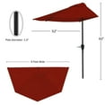 thumbnail image 2 of Pure Garden 9ft Half Umbrella for Balcony, Porch, or Deck, Red, 2 of 7