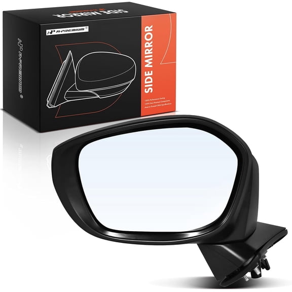 A-Premium Left Driver Side Door Mirror - Compatible with Honda Civic 2022 2023 2024 - Non-Heated Manual Folding Black Powered Glass Adjust - Outside Rear View Mirror w/ 3 Pins Connector