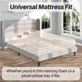 thumbnail image 6 of Frostbloom Queen Size Linen Upholstered Platform Bed Frame with Wingback Headboard, No Box Spring Needed, Light Gray, 6 of 8