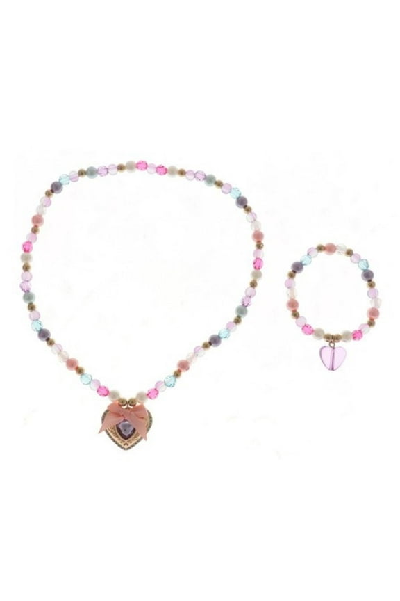 2 Pack Heart Stretch Necklace and Bracelet Set (Girl's)