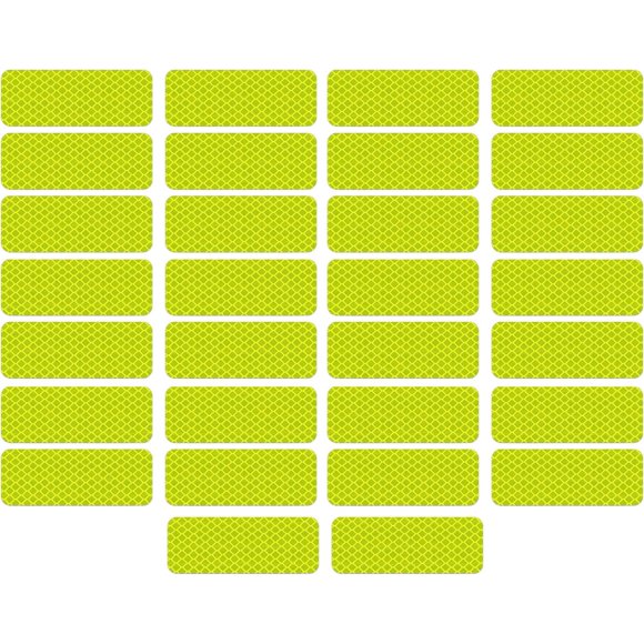 HUGFEGWE 30Pcs Reflective Decals Reflective Stickers - Night Visibility Adhesive Stickers - for Helmets Motorbike - 3.14 X 1.18 Inch(8×3Cm),Yellow CJB91-54398