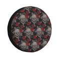 thumbnail image 1 of Balery Skull and Red Roses Cubiertas para Neumáticos - Protector Resistente para Neumáticos de Camioneta, SUV, Remolque, Camper y RV-14 inch, 1 of 6