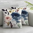 thumbnail image 3 of Nawypu  Floral Throw Pillow Covers Farmhouse Decorative Pillow Covers Navy Watercolor Flowers Pillowcase Boho Roses Blue White Square Cushion Covers Sofa Bed Décor, 3 of 5