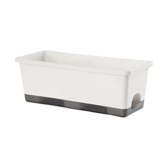 koolsoo Window Box Planter Creative Unique Windowsill Planter for Shelf Office Porch White 1pc