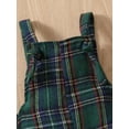 thumbnail image 5 of Baby Summer Clothes 6M 12M 18M 24M 3Y 4Y Toddler Romper Kids Girls Suspender Pants Vintage Elastic Waist Plaid Flare Pants Casual Jumpsuit, 5 of 10