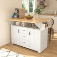 thumbnail image 1 of [Sturdy & Convenient] Kitchen Island Boasting 2 Drop Leaves & Charging Station, 1 of 25