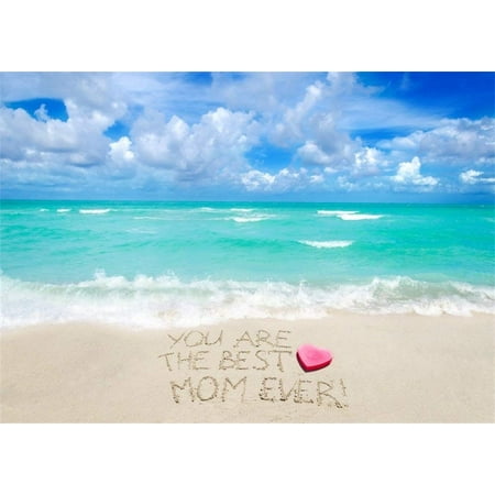 ABPHOTO Polyester 7x5ft Happy Mother's Day Backdrop You Are the Best Mom Ever Backdrops for Photography Seaside Sand Beach Photo Background Baby Shower Pregnant Ocean Studio (Best Outfits For Maternity Photos)