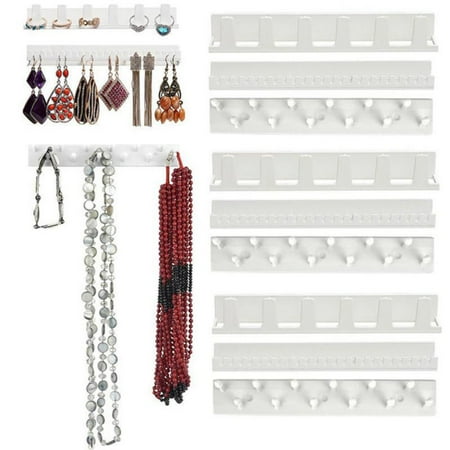 - Cluxwal 9-piece Set Jewelry Sticky Hooks Earring Necklace Holder Organizer Jewelry Rack Sticky Hooks Adhesive Wall Mount