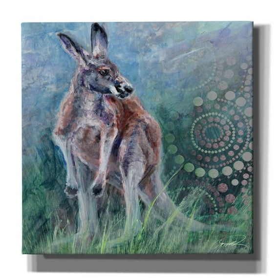 Epic Graffiti 'Red Kangaroo' by Robert Campbell, Canvas Wall Art, 12"x12"