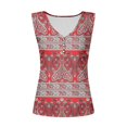 thumbnail image 3 of Fshinging Womens Tank Top Vintage Boho Casual Print Button V Neck Sleeveless Summer Clothes 2026 Red L, 3 of 4