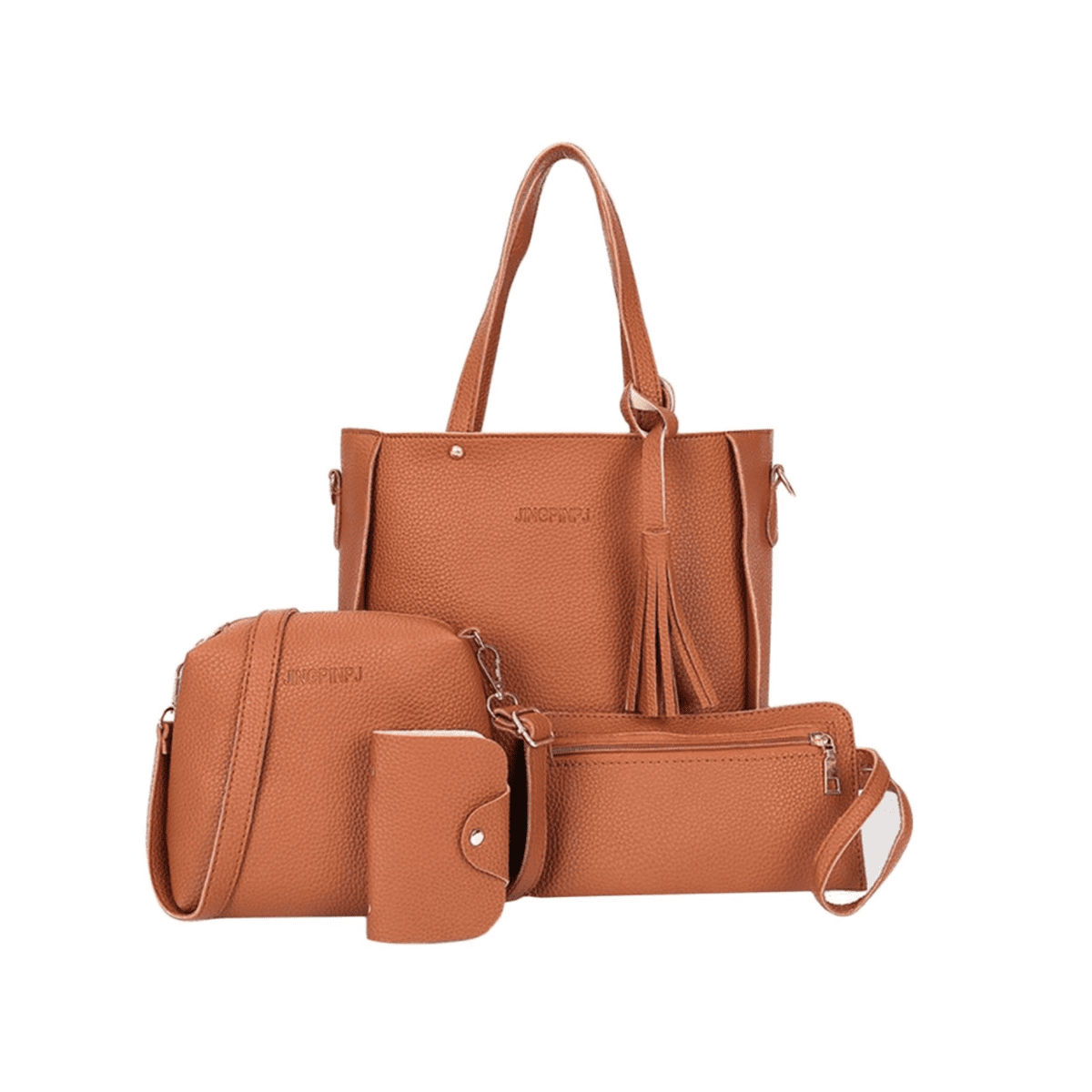 Large Capacity Lychee Fringe Shoulder Bag Pure Color Minimalist Handbags for Women